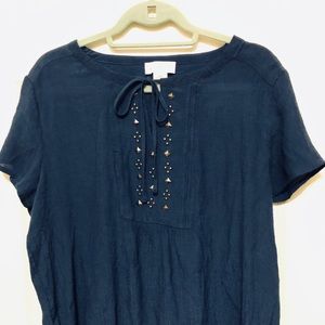 Liz Claiborne Navy top with embellishments